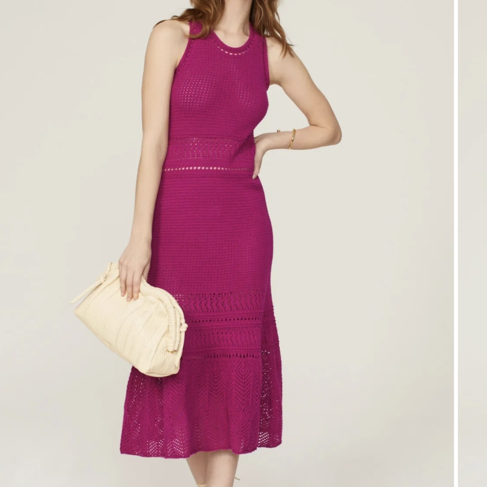 Vanessa Bruno Taki Crochet Dress Pink Size Small